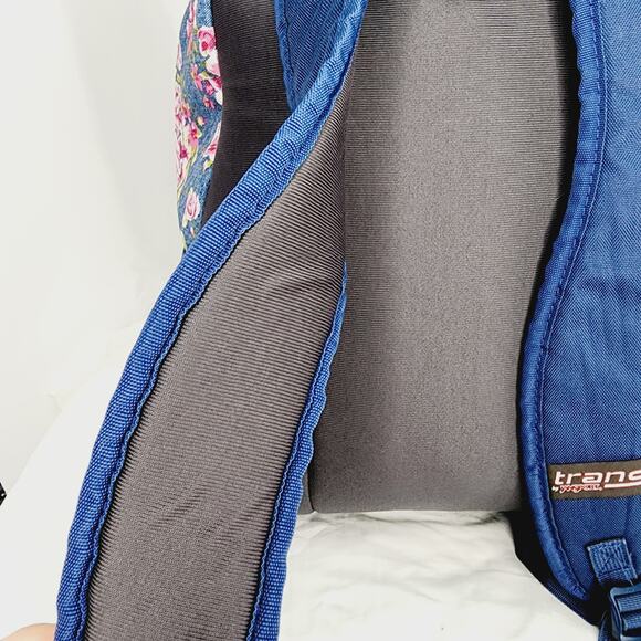 Trans By Jansport  Pink Floral Rose Big Student College Backpack Lots of Pockets - Picture 8 of 15